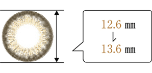 デザインに合わせた着色直径